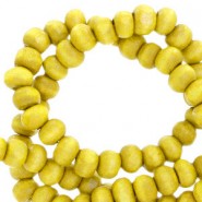 Houten kralen rond 8mm Lemon yellow